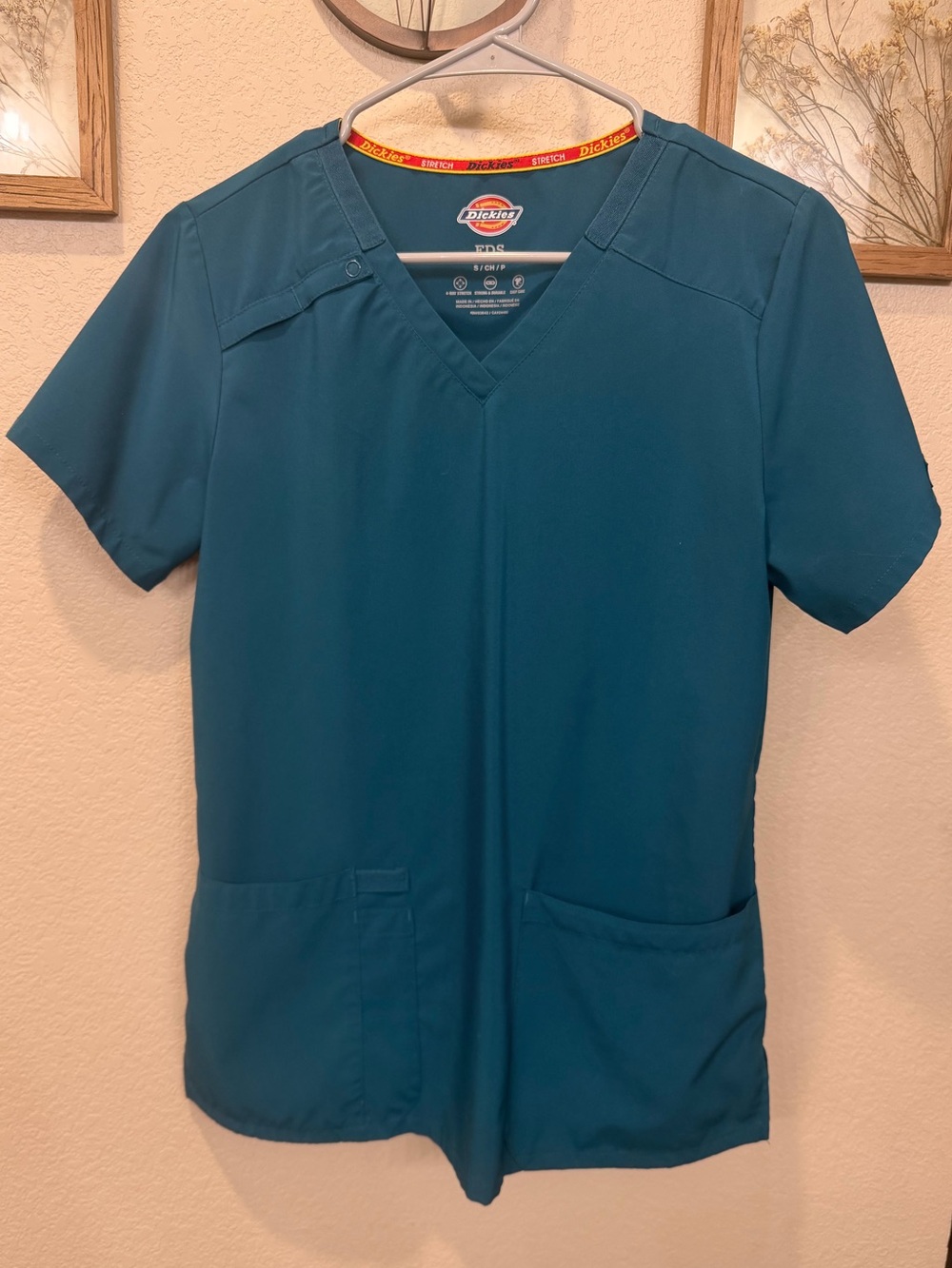 Dickies Teal V-Neck Medical Scrub Top